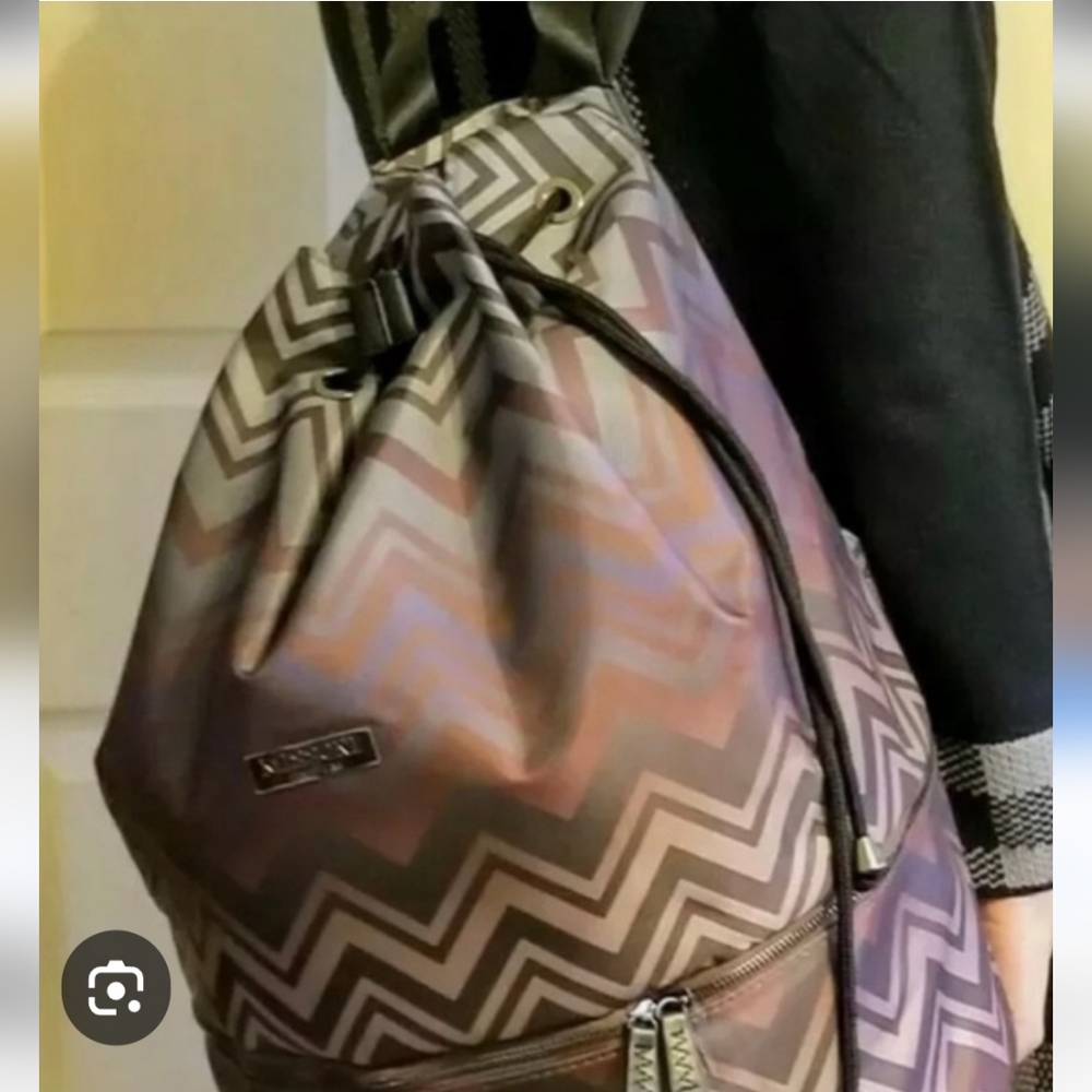 NWT Missoni Multicolor Zigzag Backpack Luggage Gy… - image 16
